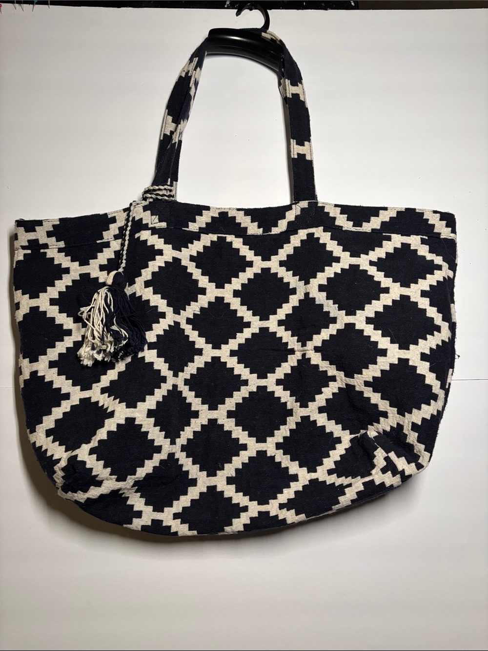 Madewell Blue & Cream Geometric Tote